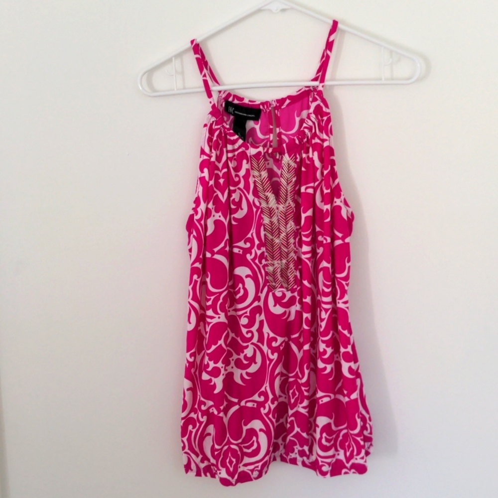 INC Hot Pink, Beaded, Halter-top